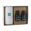 Electronic Diffuser with Two Essential Oil 15 Ml. Dropper Bottles in Gift Box